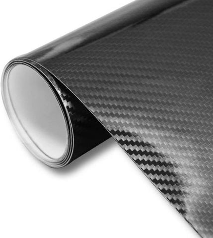 5D High Gloss Black Carbon Fiber Vinyl Bubble Free Air Release Car Wrap Film Automotive DIY Decals