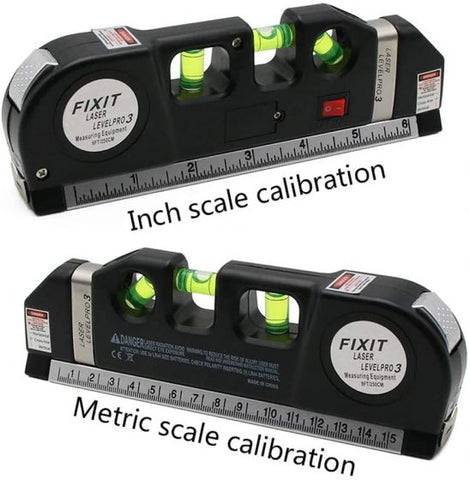Multi-purpose Laser Level Line Laser Measurement + Standard Ruler with 8 Foot Tape Measure