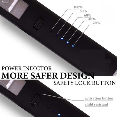 Electronic USB Pulse Plasma Arc Lighter Rechargeable Candle Lighter Safety Lock and Power Indicator