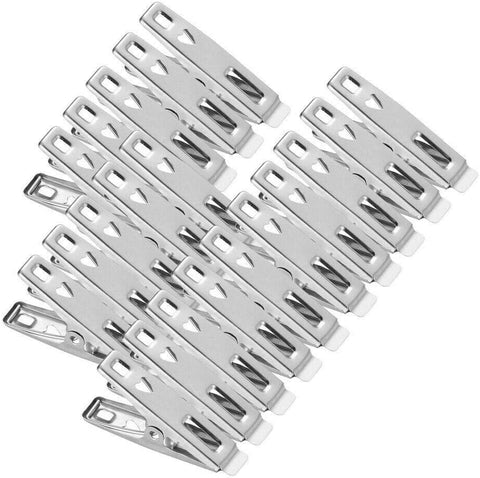 Stainless Steel Clothes Pegs Hanging Pins Clips Laundry Metal Clamps (20pcs)