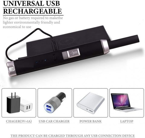 Electronic USB Pulse Plasma Arc Lighter Rechargeable Candle Lighter Safety Lock and Power Indicator