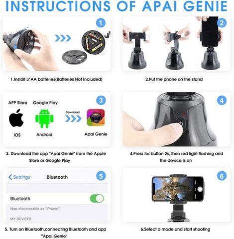 360 Degree Object Tracking Holder Shooting Camera SmartPhone Mount Holder Compatible with All Phone