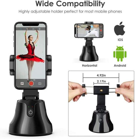 360 Degree Object Tracking Holder Shooting Camera SmartPhone Mount Holder Compatible with All Phone