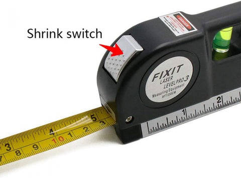 Multi-purpose Laser Level Line Laser Measurement + Standard Ruler with 8 Foot Tape Measure