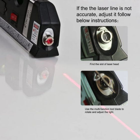 Multi-purpose Laser Level Line Laser Measurement + Standard Ruler with 8 Foot Tape Measure