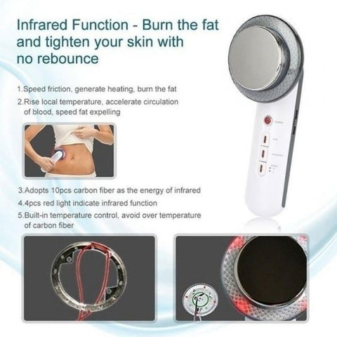 3 IN 1 Ultrasound Machine Anti Cellulite EMS Body Slimming Massager Fat Burner Weight Loss Device