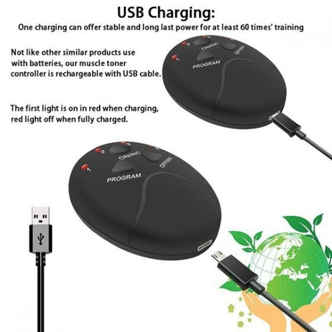 Electronic Muscle Stimulation EMS Training Device Toner Belt with USB Rechargeable cable