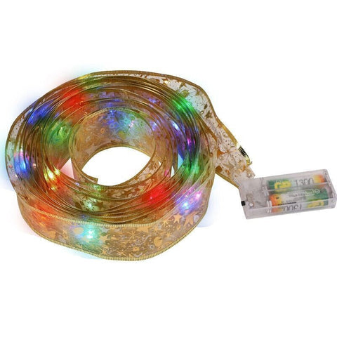 Christmas ribbon string lights