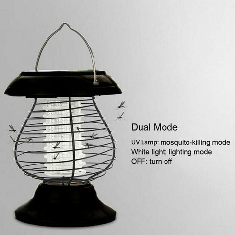 Solar Mosquito Killer Lamp Fly Trap Zapper Catcher Insect Indoor /Outdoor