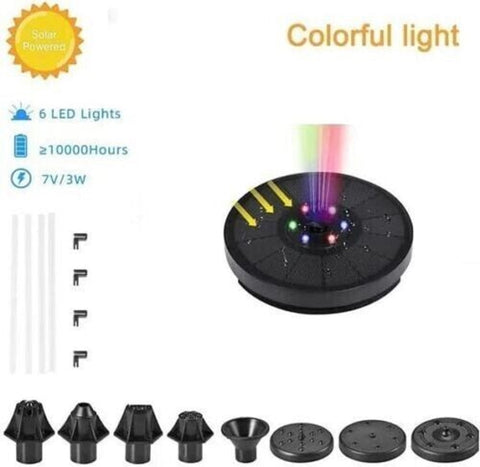 6 Lights Swimming Pump Panel Floating Solar Powered Fountains