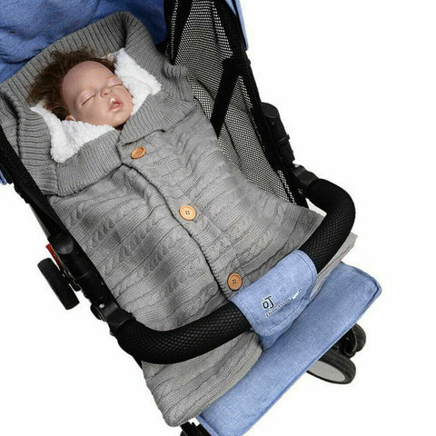 Newborn Baby Winter Wrap Blanket Knit Warm Sleep Bag Stroller Sleeping Sack