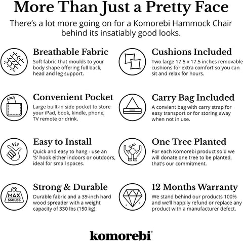 Hammock Chair Swing With Pillows