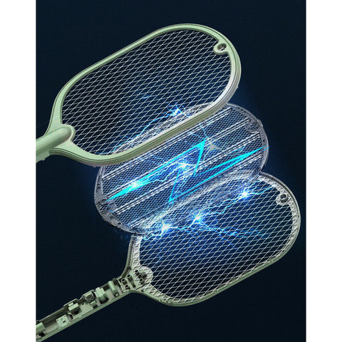 2 In 1 Electric USB Rechargable Racket Fly Swatter Mosquito Insect Killer Zapper