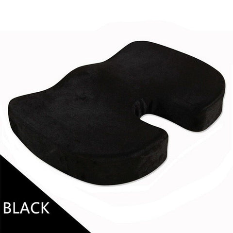 Coccyx Orthopedic Memory Foam Seat Cushion Pain Relief Pillow - Black