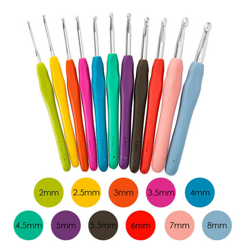 31pcs Crochet Hooks Kit Yarn Knitting Needles Sewing Tools Grip Set With Bag