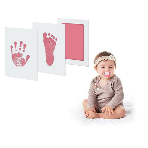 2PCS/4PCS Newborn Baby Pet Wipe Safe Inkless Hand Foot Print Keepsake Kit Christmas Gift