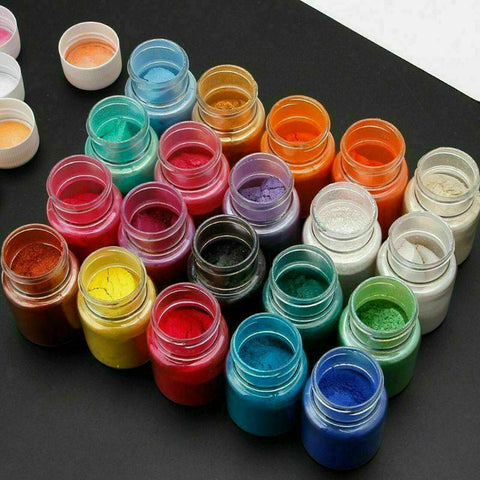 8pcs Pearl Pigment Powder for Epoxy Resin Floors Metallic Dye Ultra Mixed Color