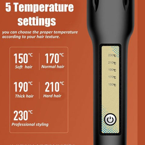 2 In 1 Electric Hair Straightener 20s PTC Heater 5 Gear Ceramic Tourmaline Ionic Flat Curler Wet and Dry Use Hair Styler