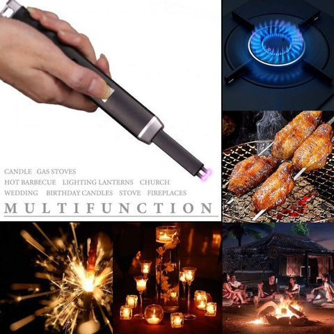 Electronic USB Pulse Plasma Arc Lighter Rechargeable Candle Lighter Safety Lock and Power Indicator