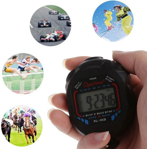 Digital LCD Chronograph Handheld Sports Counter Stopwatch Timer Stop Watch