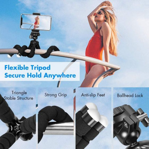 Flexible Tripod Mini Universal Octopus Leg Style Portable and Adjustable Mount Holder for Mobile Phone Smartphone, Digital Camera
