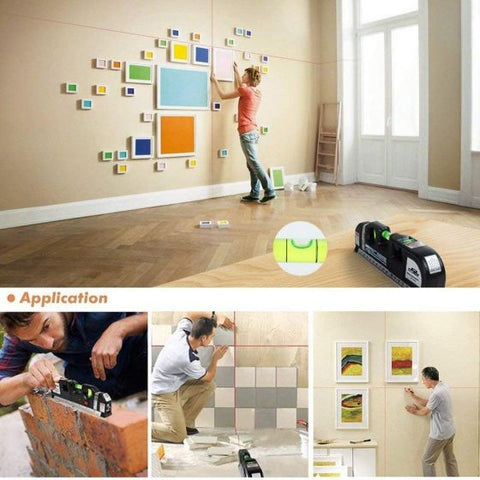 Multi-purpose Laser Level Line Laser Measurement + Standard Ruler with 8 Foot Tape Measure