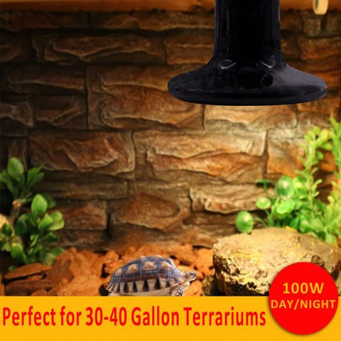 100W Infrared Ceramic Heat Emitter Reptile Heat Lamp Bulb for Lizard Snake