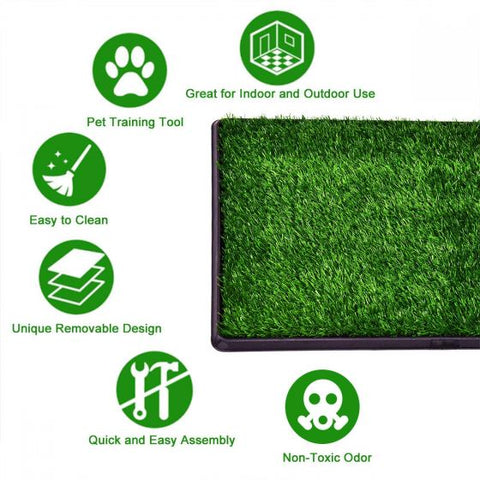 Dog Potty Tray  with Grass mat