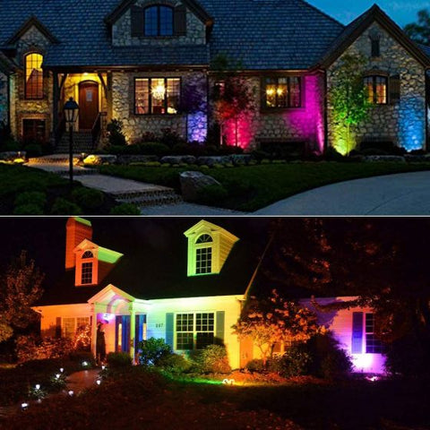 RGB 10 LEDs Solar Landscape Spotlights