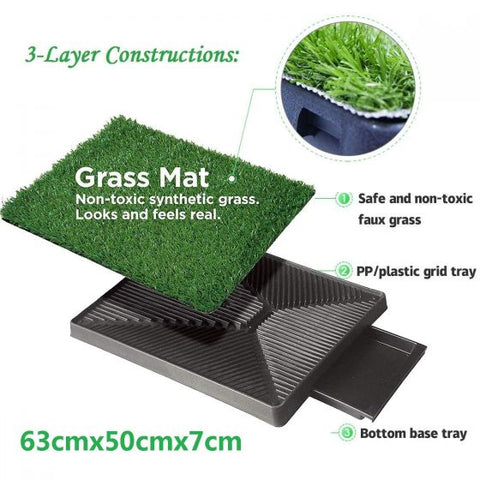 Dog Potty Tray  with Grass mat