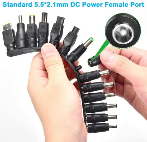 38pcs Universal DC Barrel Jack 5.5 x 2.1mm DC Adapter Laptop Power Supply DC Plug Connector Compatible for Computer Power Supply Plug Jack Sets