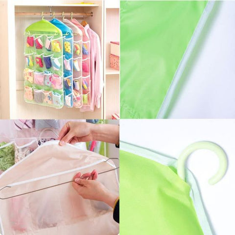 Foldable 16 pocket wardrobe organizer