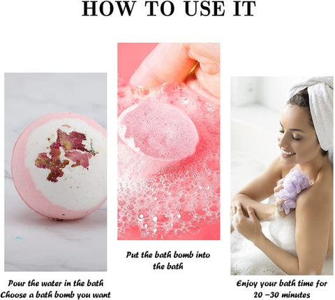 12 Pcs Bath Bombs Organic Bubble  Bath Rich for Mom, Wife, Kids