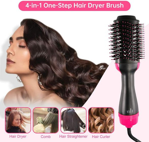 4 in 1 Hot Air Volumizer Stylers Brush Multifunctional Hair Straightener Curler for Salon and Home