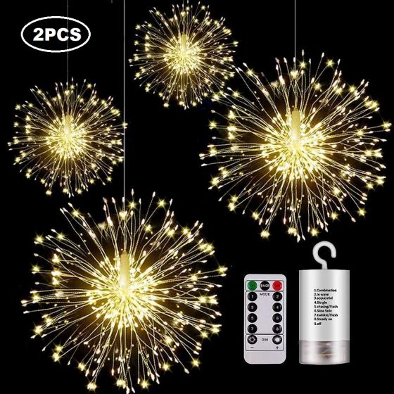 2Pcs FIREWORKS 120 LED String Lights