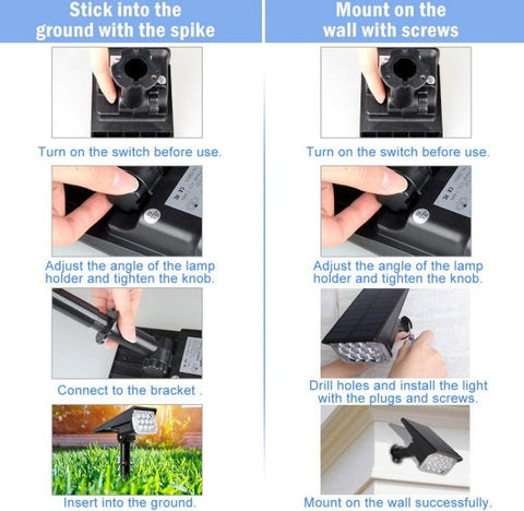 RGB 10 LEDs Solar Landscape Spotlights