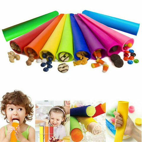 8pcs Silicone Ice Block Moulds/Ice Cream Molds/Icy Pole Jelly Pop Popsicle Maker