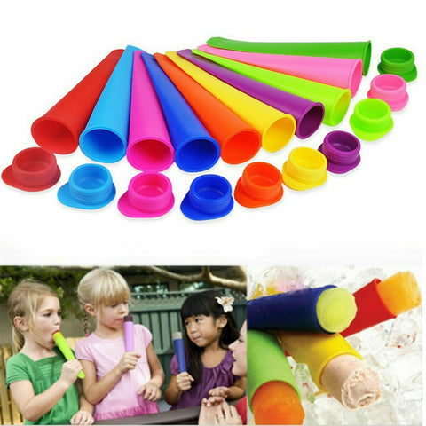 8pcs Silicone Ice Block Moulds/Ice Cream Molds/Icy Pole Jelly Pop Popsicle Maker