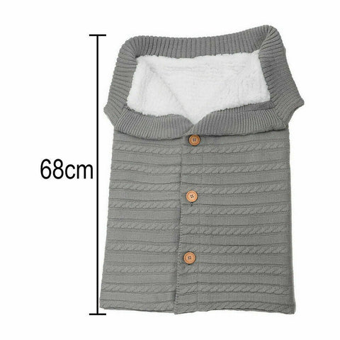 Newborn Baby Winter Wrap Blanket Knit Warm Sleep Bag Stroller Sleeping Sack