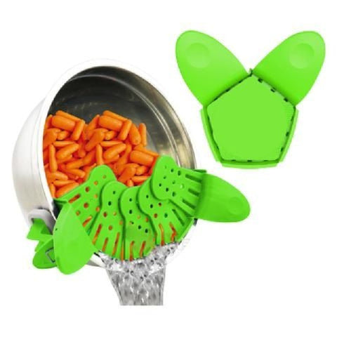 Anti-Spill Strainer Clip Colander Kitchen Tool Filter Drainer Peas Bowl Pot Clip