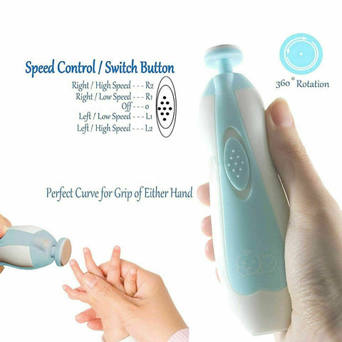 Electric Baby Nail Trimmer Infant Newborn Safe Grinder Clipper Tools Set