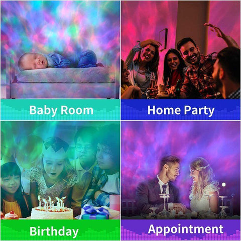 LED Galaxy Starry Night Light Projector Ocean Star Sky Party Baby Kids Room Lamp
