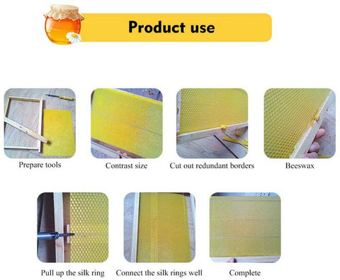30Pcs Honeycomb Foundation Bee Hive Wax Frames Waxing Beekeeping Equipment Sheet