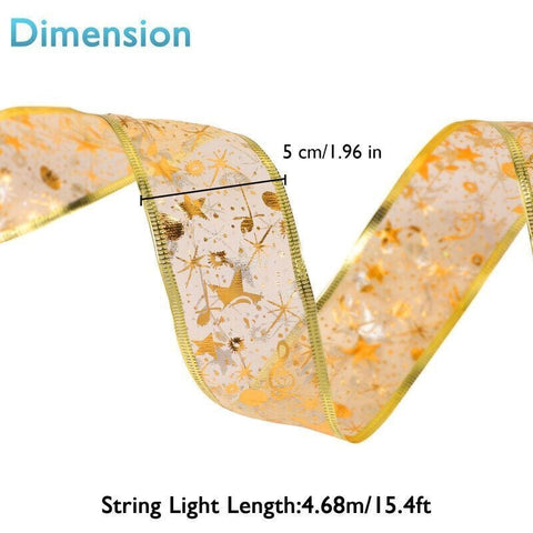 Christmas ribbon string lights