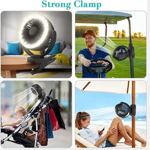 5inch Desk Fan 5000mah - Rechargable - Black