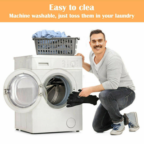 800°C Heat Proof Resistant Oven BBQ Gloves 35cm Kitchen Cooking Silicone Mitt