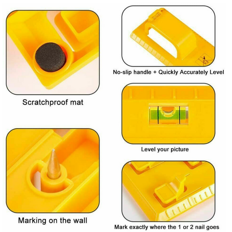 Picture Hanging Kit Set w/ Hanging Level Ruler DIY Photo Frame Hanging Wall Kit