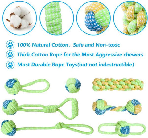 7Pcs Dog Rope Toys Braided Rope