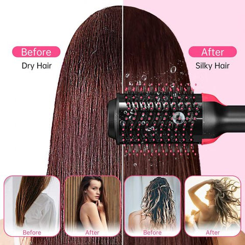 4 in 1 Hot Air Volumizer Stylers Brush Multifunctional Hair Straightener Curler for Salon and Home