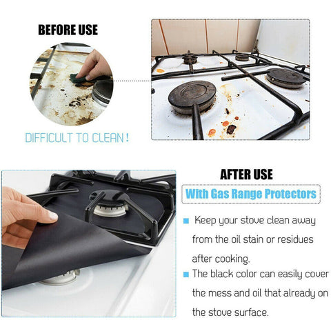 4pcs/8pcs Kitchen Gas Stove Top Burner Reusable Protector Liner Cleaning Pad Cover